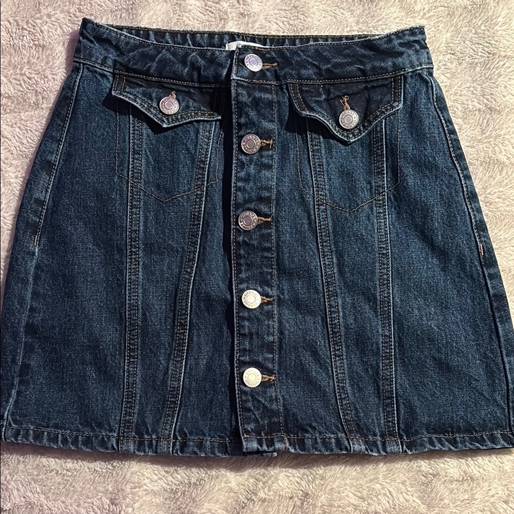 Garage Blue A-Line Mini Skirt Casual